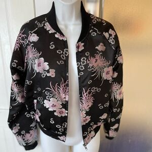 SEEK floral satin bomber jacket size S
